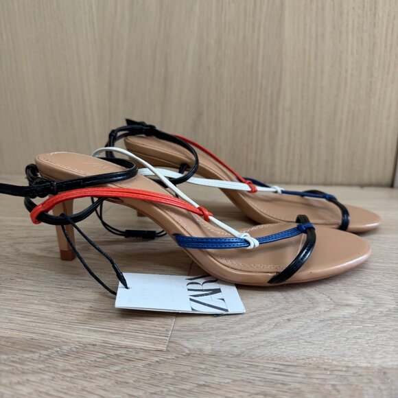 Chic Zara Multicolored Strappy Heels (Size 37) - Picture 6 of 7